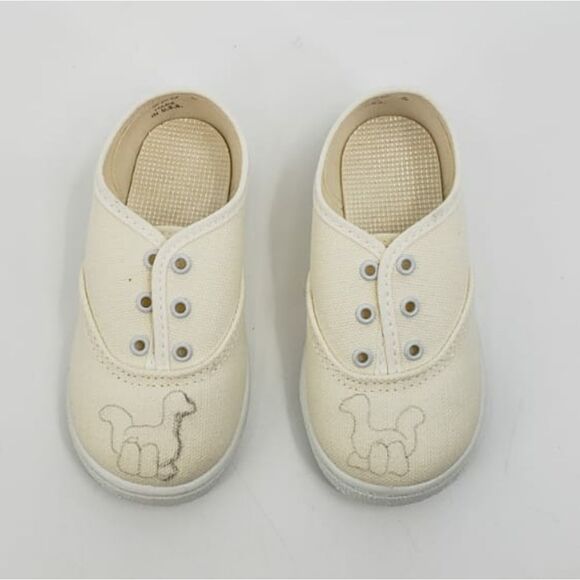 Baby sz 4 canvas white sneakers - Picture 3 of 6